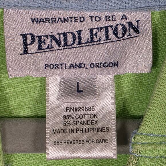 Pendleton Green Cotton Zip Hoodie Jacket Men’s L Lightweight Stretch - Picture 3 of 8